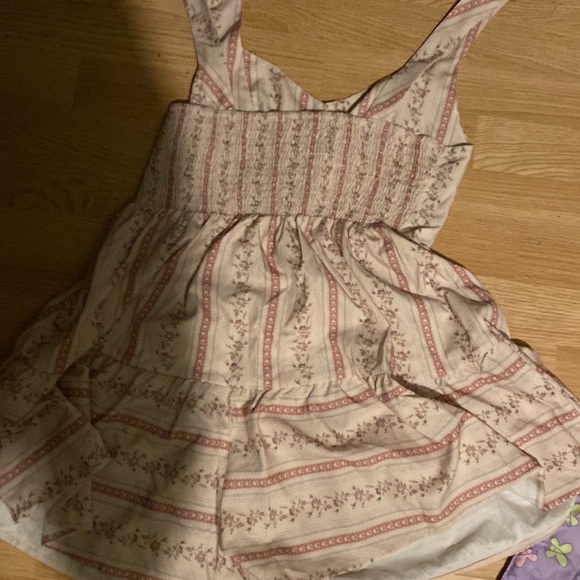 Beige dress with pink design - Picture 2 of 2